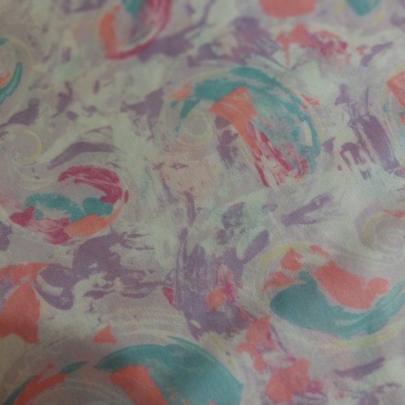 Vintage Pastel Patterned Midi Dress Made In U.S.A. Polyester - Picture 7 of 12